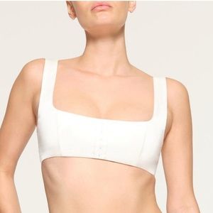 16. Skims Bridal Silk Square Neck Corset Top in Marble White nwt Medium rare!
